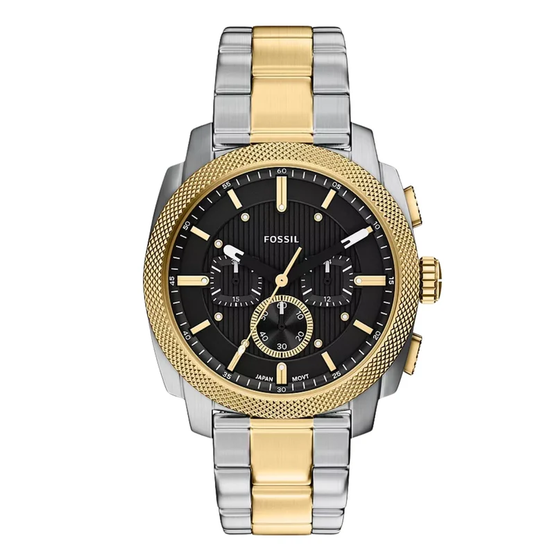 Fossil Machine 44mm Chronograph Black Dial Steel Mens Quartz Watch FS6159