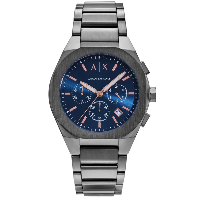 Armani Exchange Sync 42mm Chronograph Blue Dial Steel Mens Quartz Watch AX4182