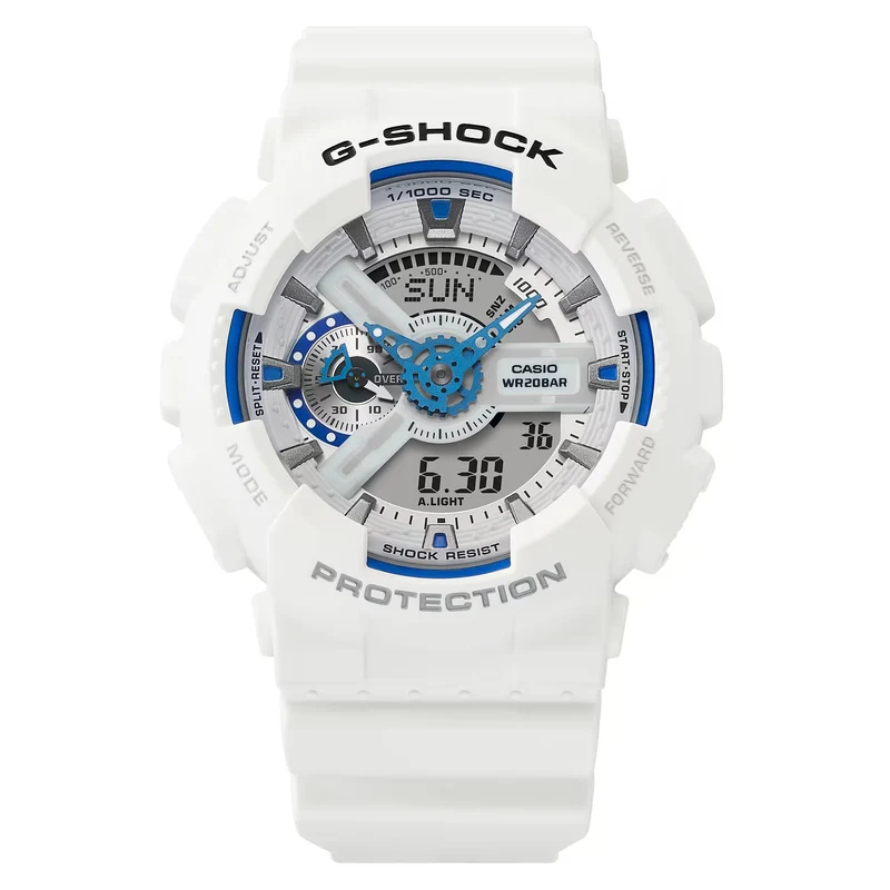 Casio G-Shock White Digital-Analogue Resin Strap Watch GA-110HDS-7AER
