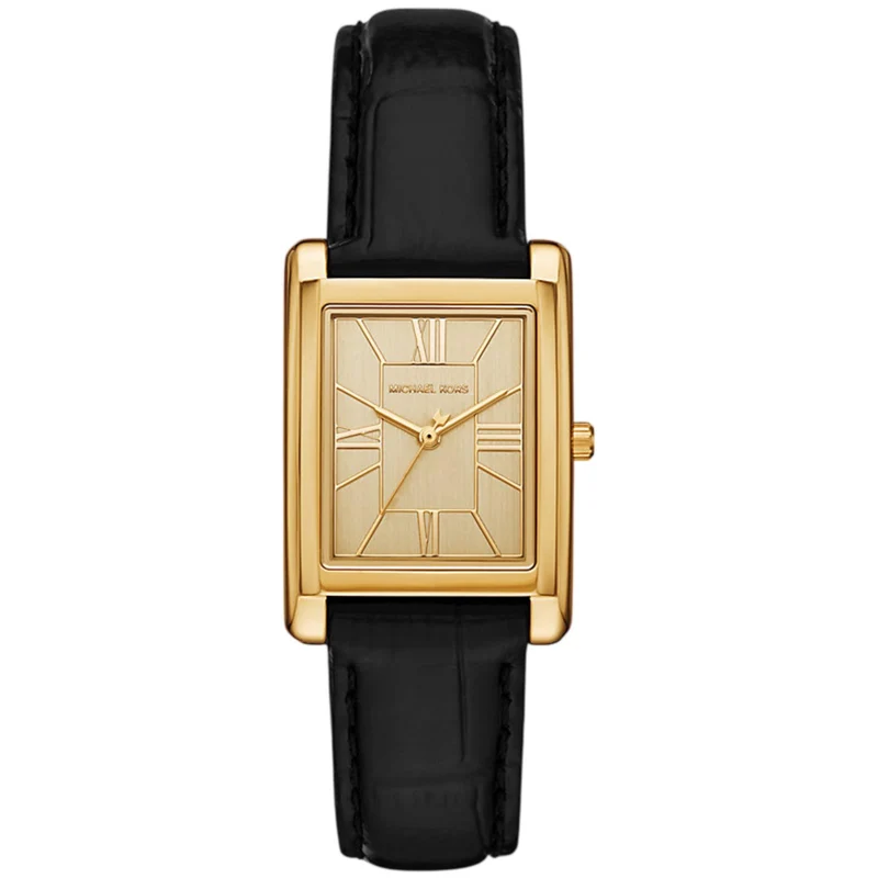 Michael Kors Essex 26mm Gold Dial Leather Ladies Quartz Watch MK4965