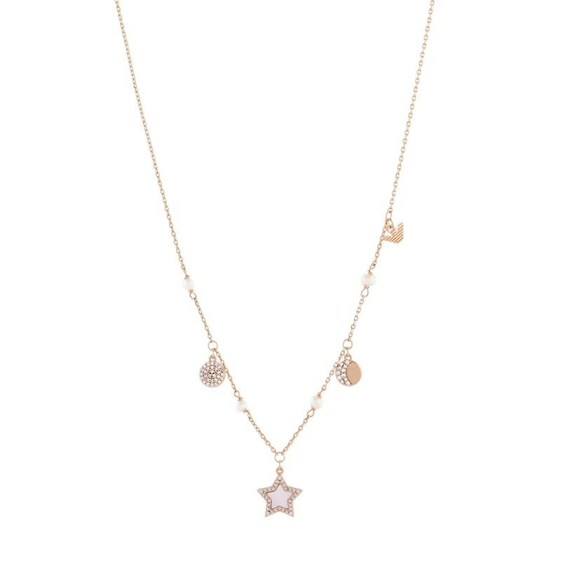 Emporio Armani Rose Gold-Tone Brass Station Women's Necklace EGS3106221