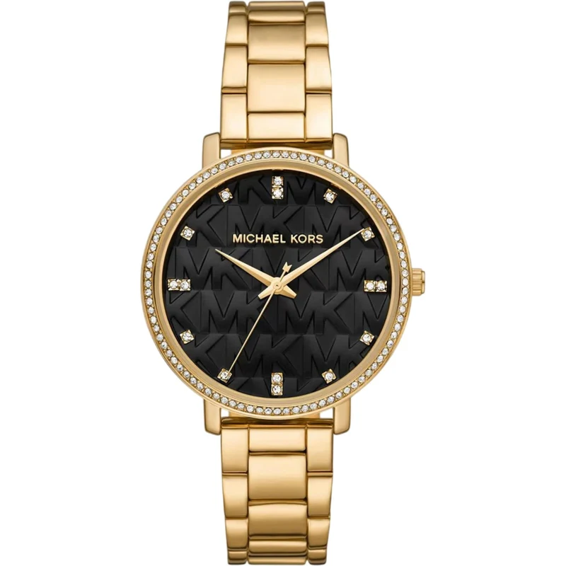 Michael Kors Pyper 38mm Black Dial Steel Ladies Quartz Watch MK4916