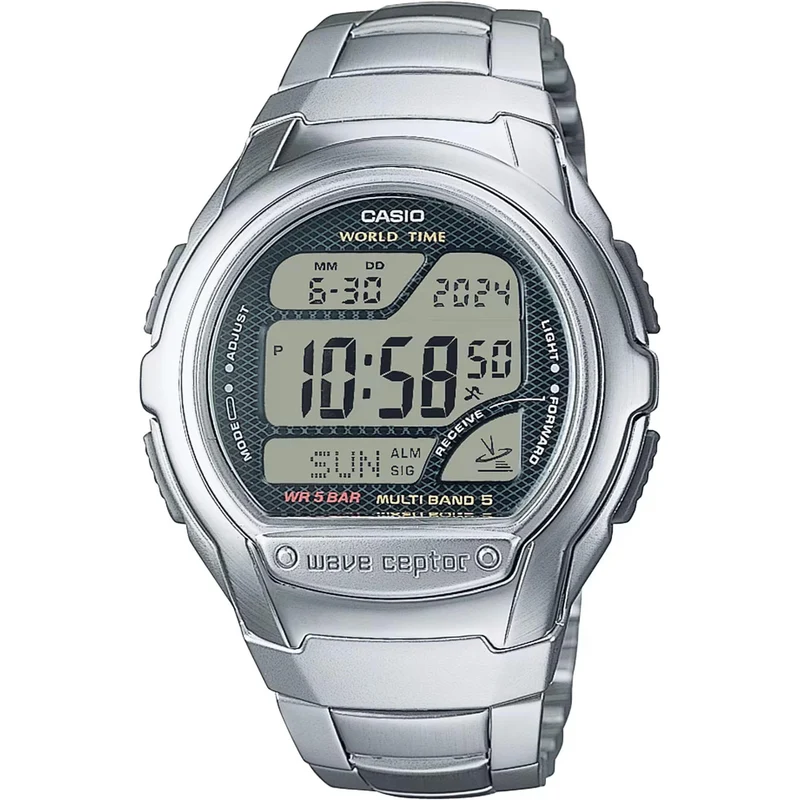 Casio Radio Controlled Digital Steel Strap Men's Watch WV-58RD-1AEF