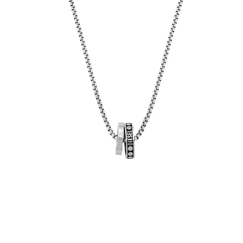Diesel Double Pendant Stainless Steel Men's Necklace DX1168040
