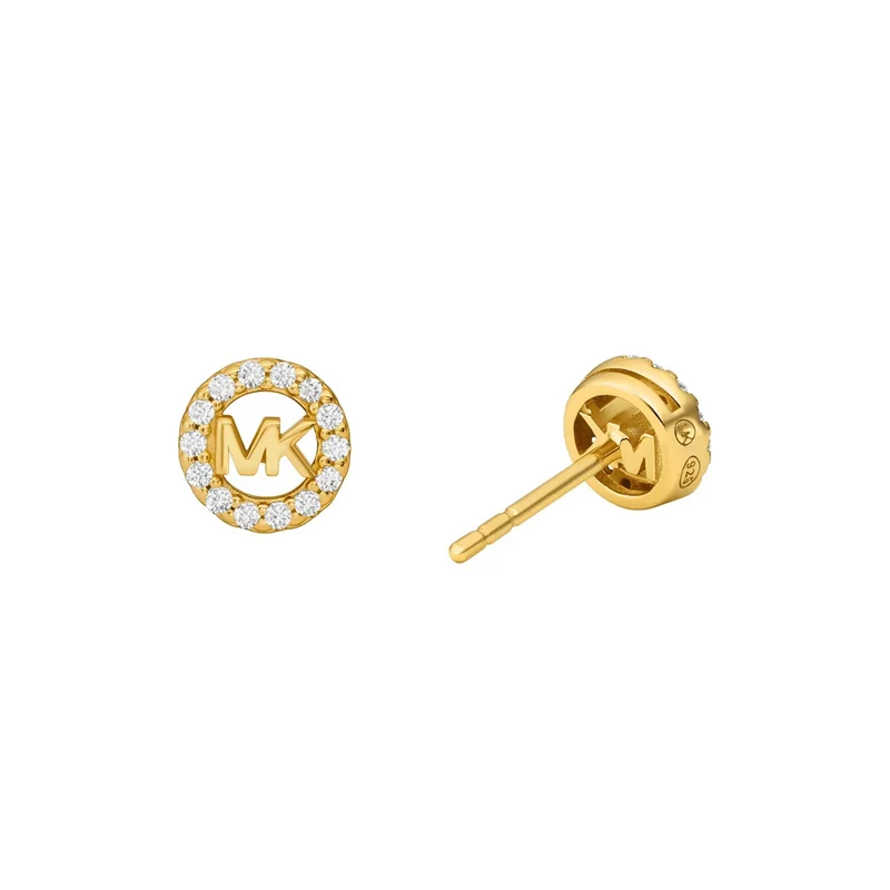 Michael Kors Round Cubic Zirconia Halo Stud Gold Earrrings MKC1727CZ710
