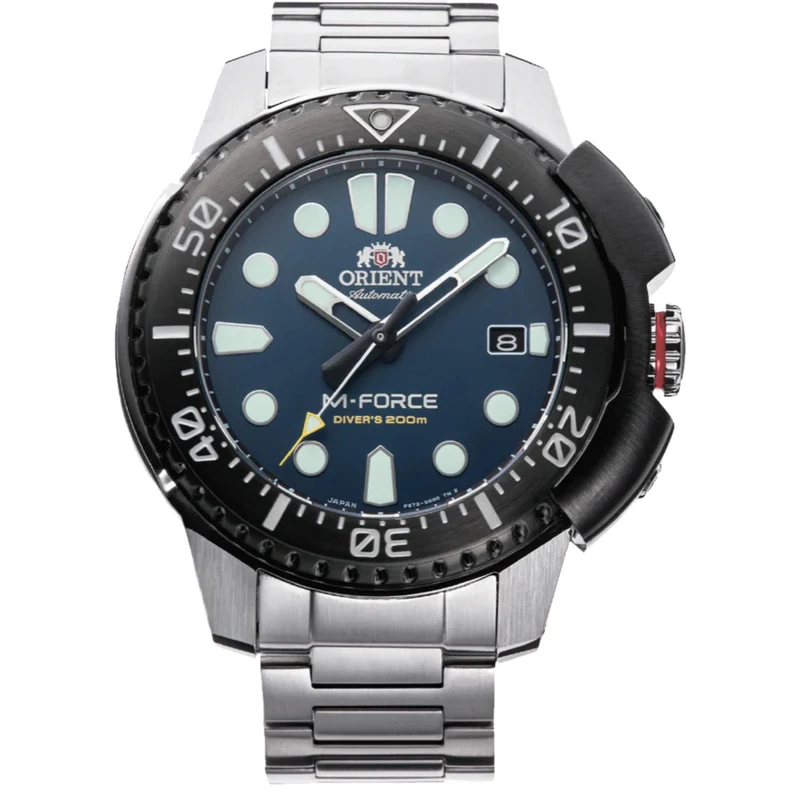 Orient M-Force 45mm Blue Dial Steel Mens Automatic Watch RA-AC0L07L00B