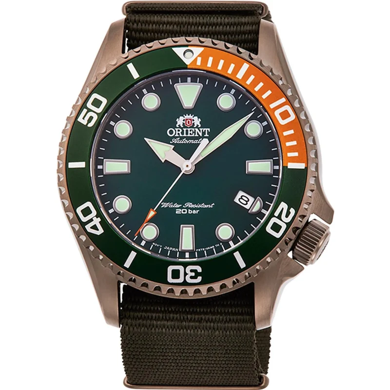 Orient Triton 43mm Green Dial Nylon Mens Automatic Watch RA-AC0K04E30B