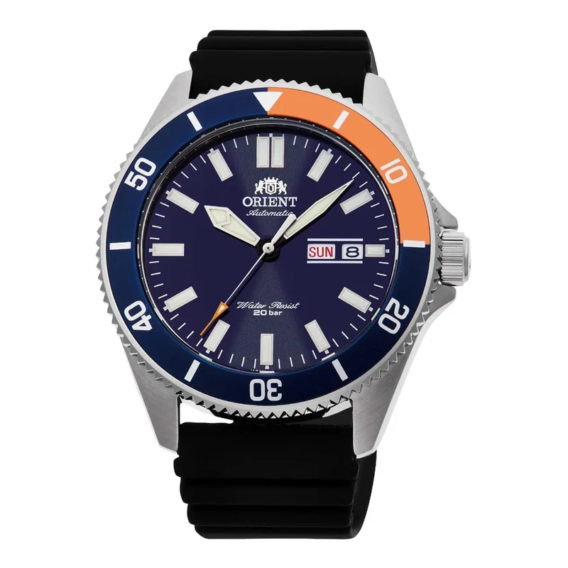 Orient Kano 44mm Blue Dial Silicone Mens Automatic Watch RA-AA0916L39B
