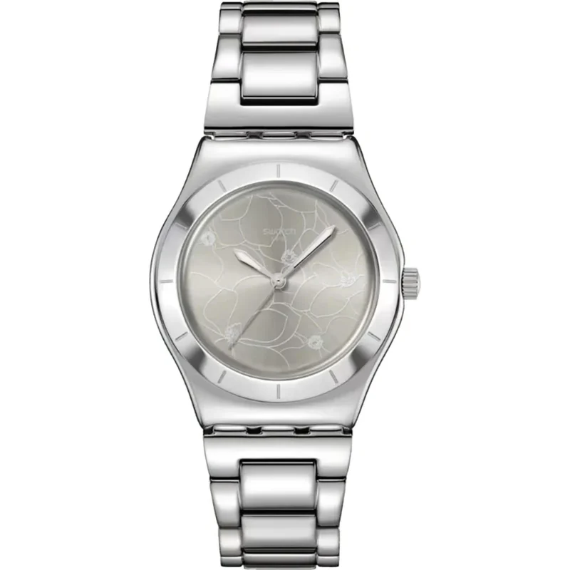 Swatch Petal Bliss Grey Dial Steel Watch YLS237G