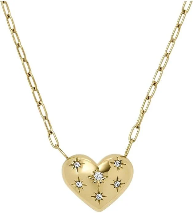 Fossil Sadie All My Love Gold-Tone Steel Heart Pendant Necklace JF04856710