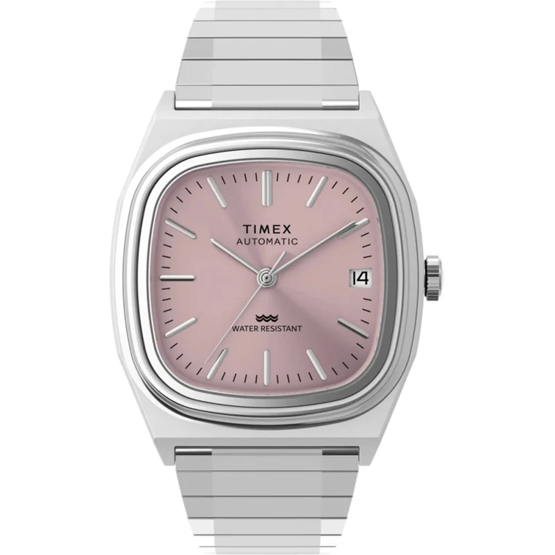 Timex E Line 34mm Pink Dial Steel Ladies Automatic Watch TW2Y66800