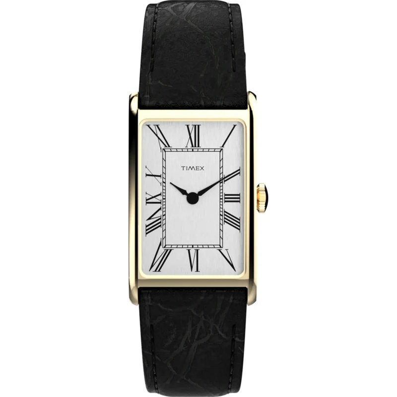 Timex Q 40mm White Dial Leather Ladies Quartz Watch TW2Y56200