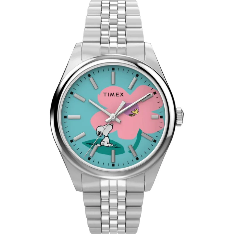 Timex Peanuts 36mm Blue Dial Steel Ladies Quartz Watch TW2Y52600