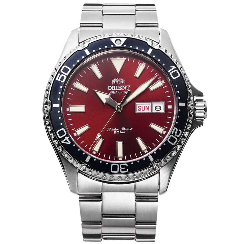 Orient Mako 42mm Red Dial Steel Mens Automatic Watch RA-AA0003R39B