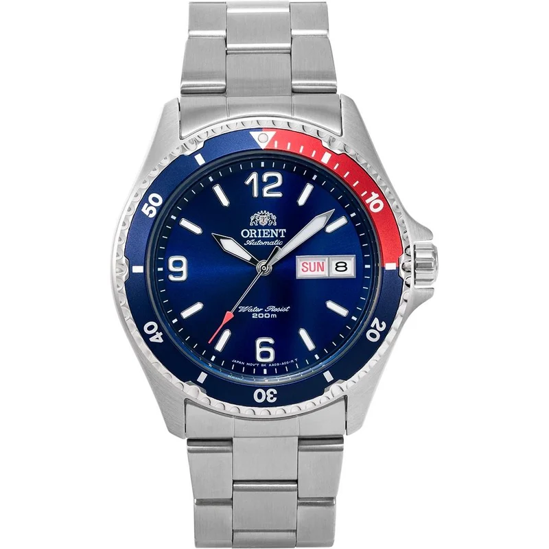 Orient Mako 41.5mm Pepsi Blue Dial Steel Mens Automatic Watch TAA02009D9