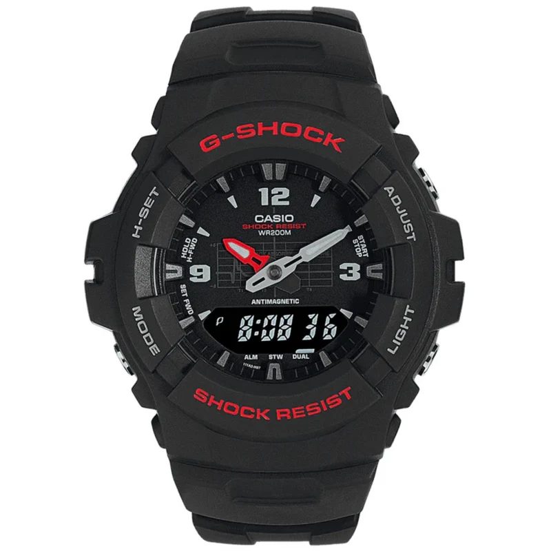 Casio G-Shock G-100 Series 48mm Analogue-Digital Resin Mens Quartz Watch G-100-1BVMUR