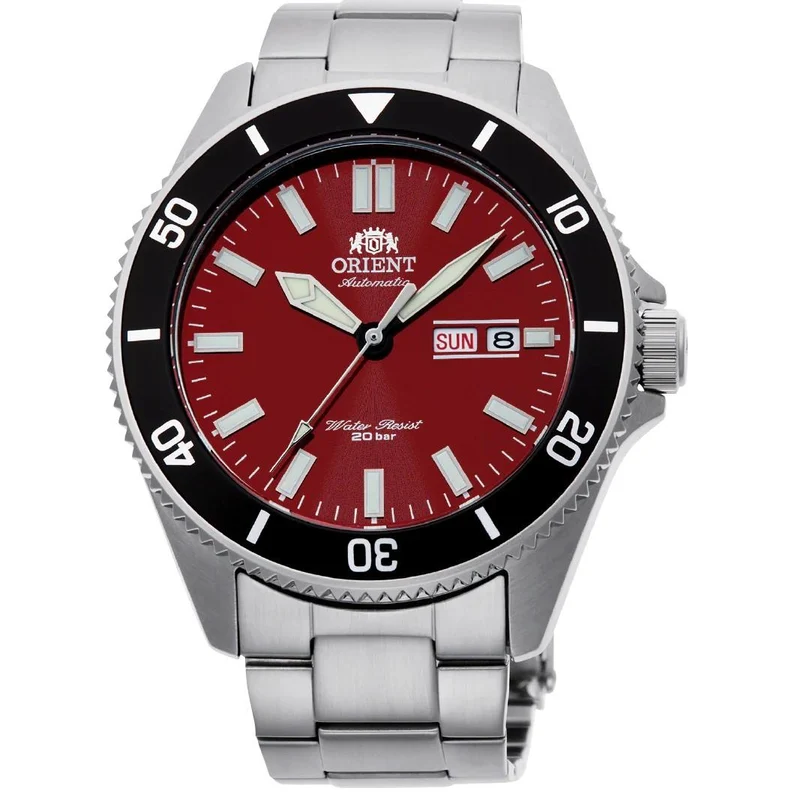 Orient Kano 43mm Red Dial Steel Mens Automatic Watch RA-AA0915R39B