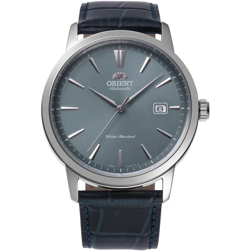 Orient Contemporary 42mm AC0F European Exclusive Blue Dial Leather Mens Automatic Watch RA-AC0F14L30B
