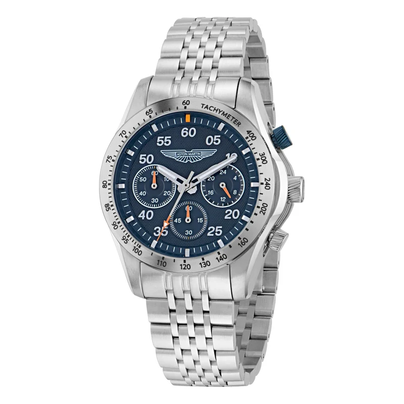 Aston Martin 42mm Chronograph Blue Dial RSST Bracelet Quartz Watch MTRS1F503