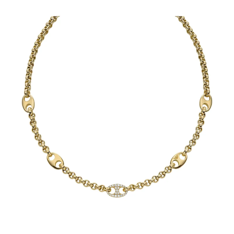 Emporio Armani Gold-Tone Brass Station Women's Necklace EGS3269710