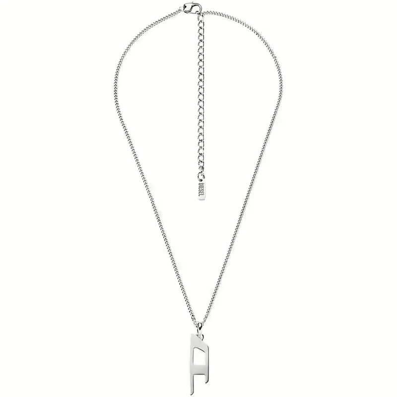 Diesel Stainless Steel D Logo Pendant Necklace DX1625040