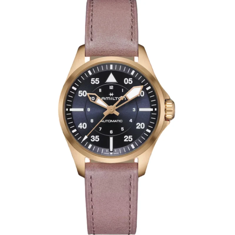 Hamilton Khaki Aviation 36mm Blue Dial Leather Ladies Automatic Watch H76245840