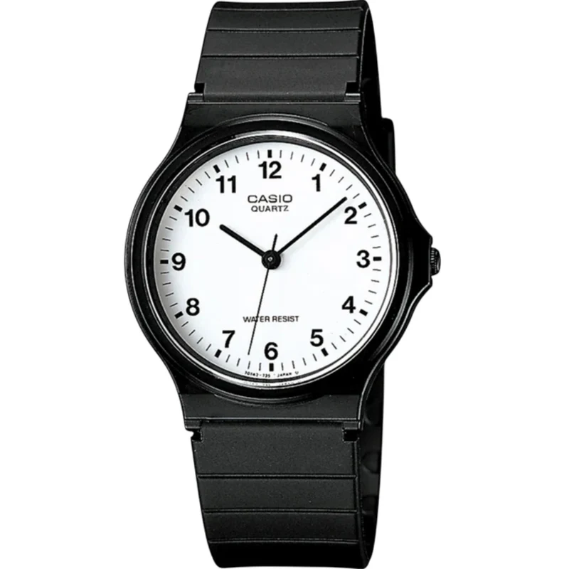 Casio Collection Quartz White Dial Black Resin Strap Watch MQ-24-7BLL