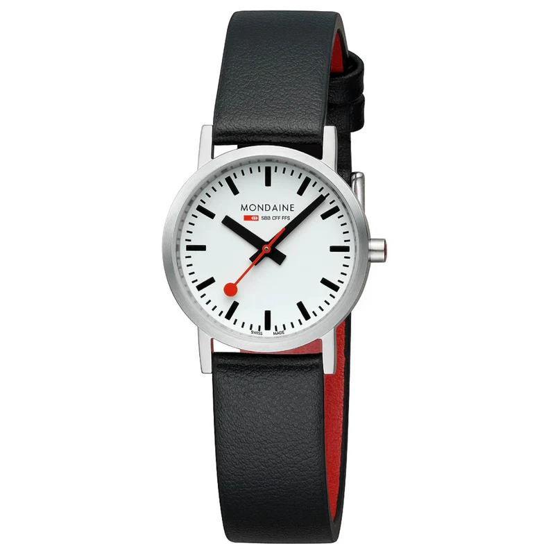 Mondaine Classic 30mm White Dial Leather Ladies Quartz Watch A658.30323.16SBBV