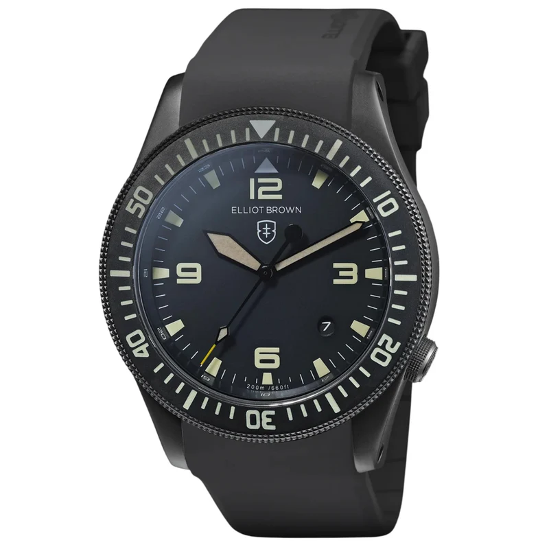 Elliot Brown Holton Nivo Quartz Black Dial Rubber Strap Men's Watch 101-003-R02