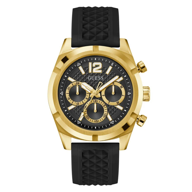 Guess Resistance Black Dial Silicone Strap Men's Watch GW0729G2