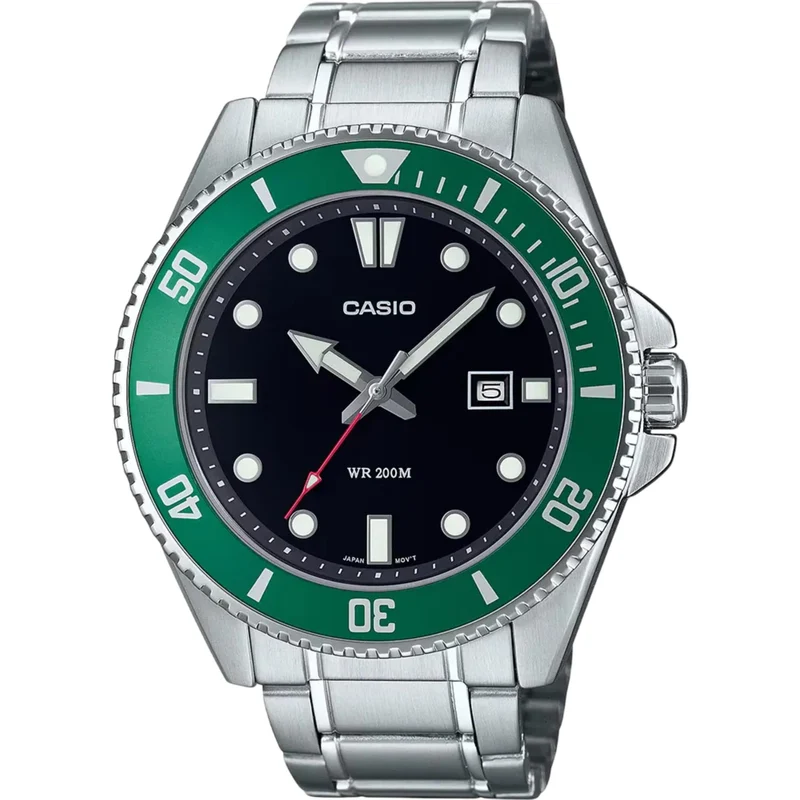 Casio Marlin Standard Black Dial Stainless Steel Strap Men's Watch MDV-107D-3AVEF