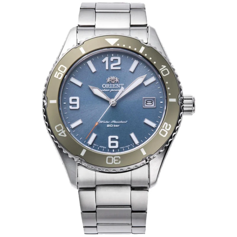 Orient Mako 40mm Blue Dial Steel Mens Solar Watch RA-WJ0002L10B