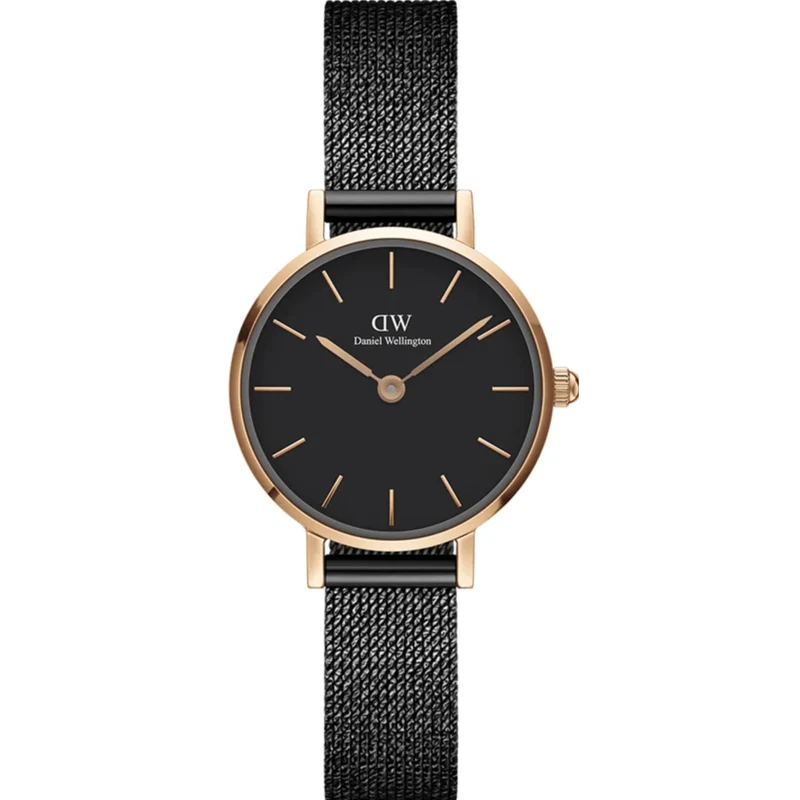 Daniel Wellington Petite 24mm Black Dial Steel Ladies Quartz Watch DW00100441