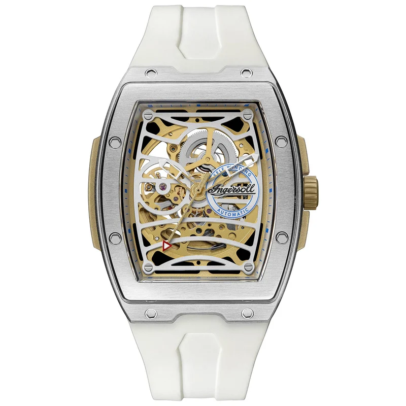 Ingersoll The Challenger Automatic White Dial White PU Strap Men's Watch I12309