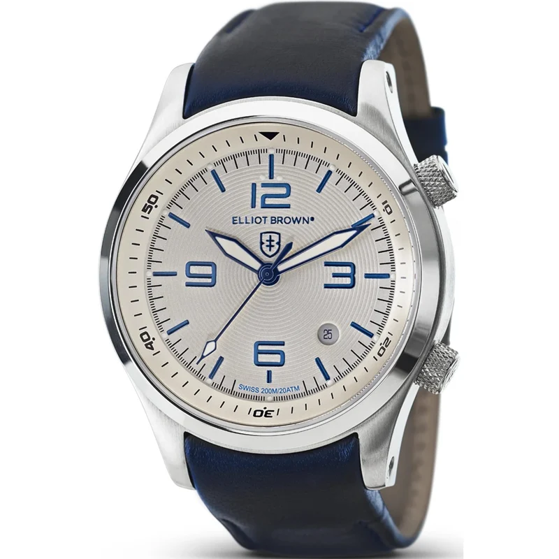 Elliot Brown Canford Cream Dial Blue Leather Strap Men’s Watch 202-001-L06