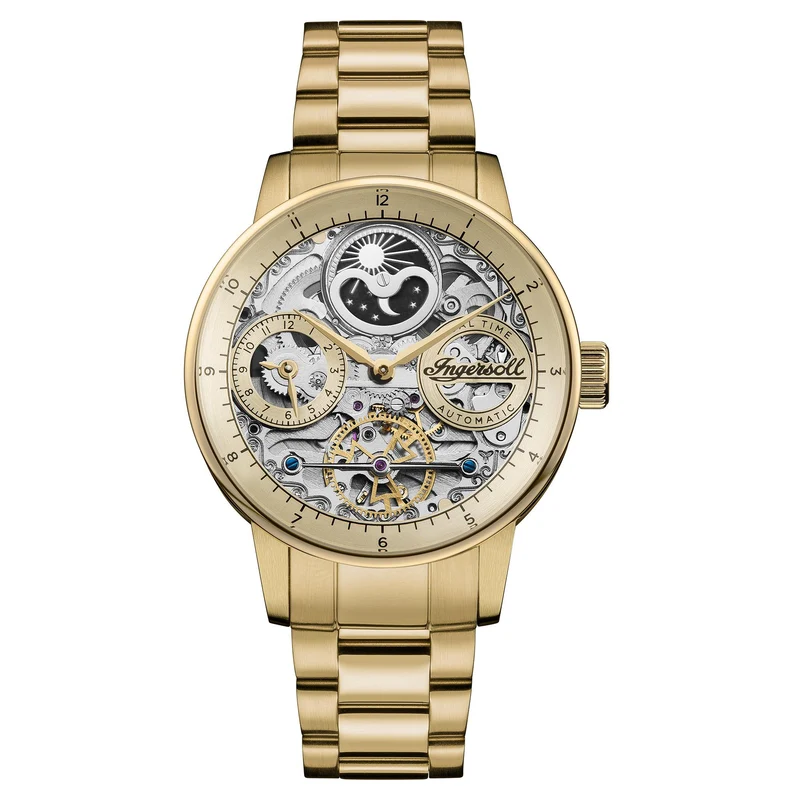 Ingersoll The Jazz Automatic Gold Dial Gold Stainless Steel Bracelet Men's Watch I07711