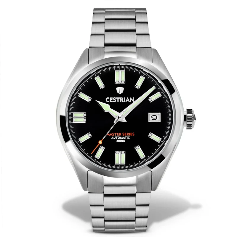 Cestrian Master Series V2 Black Dial Steel Bracelet Automatic Men's Watch CM111B0660