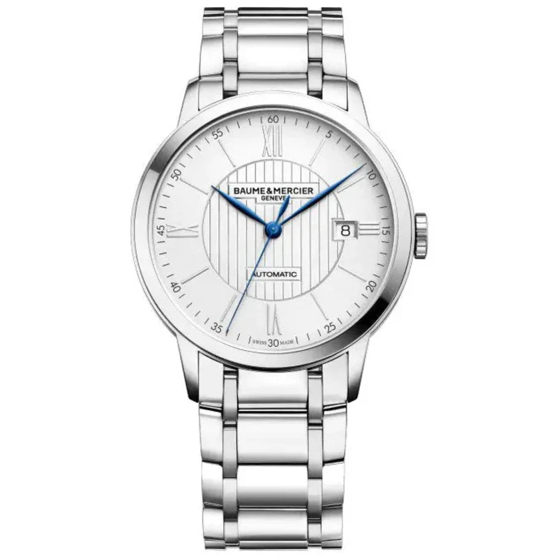 Baume & Mercier Classima Automatic White Dial Stainless Steel Bracelet Men's Watch BM0A10215