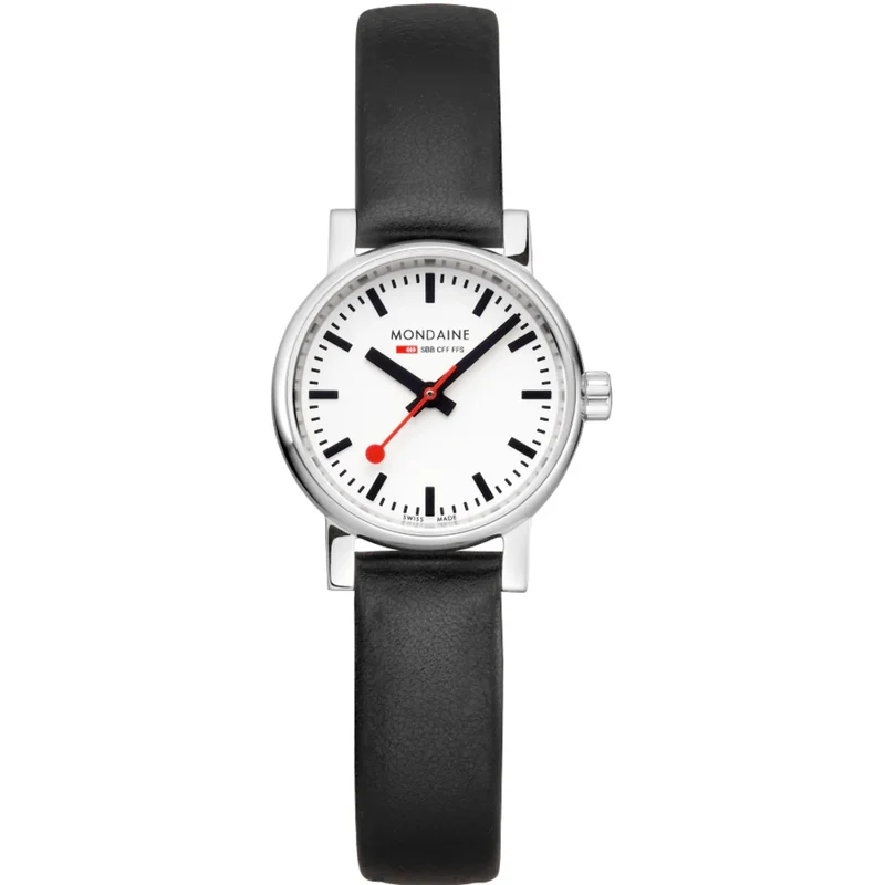 Mondaine Evo2 26mm White Dial Leather Ladies Quartz Watch MSE.26110.LBV