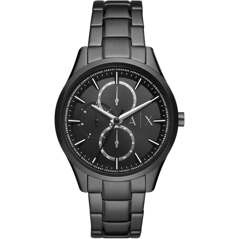 Armani Exchange Dante 42mm Chronograph Black Dial Steel Mens Quartz Watch AX1867