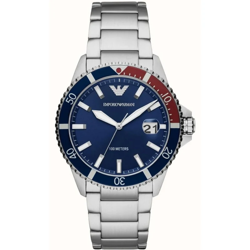 Emporio Armani Diver 42mm Blue Dial Mens Quartz Watch AR11339