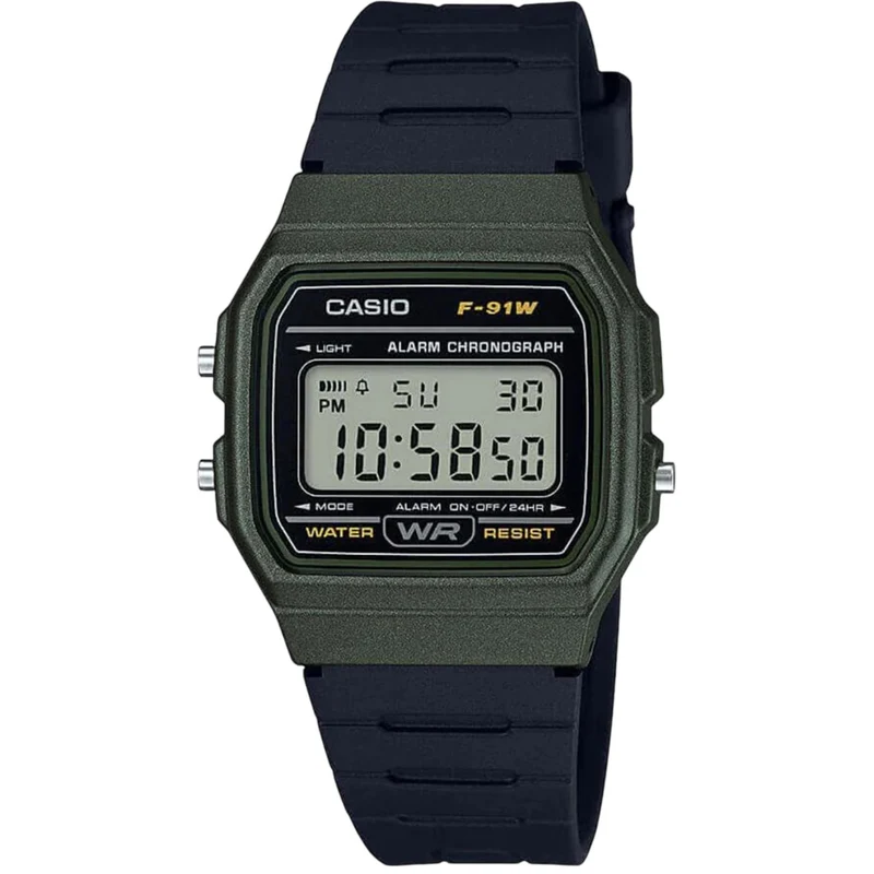 Casio Classic Collection Quartz Digital Black Resin Strap Men's Watch F-91WM-3AEF