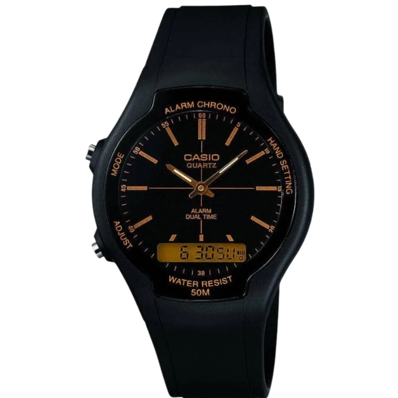 Casio Collection Quartz Black Dial Resin Strap Men's Watch AW-90H-9EVEF