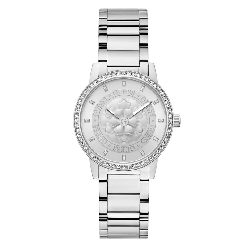 Guess Petal 40th Anniversary Silver Dial Stainless Steel Strap Women's Watch GW0747L1