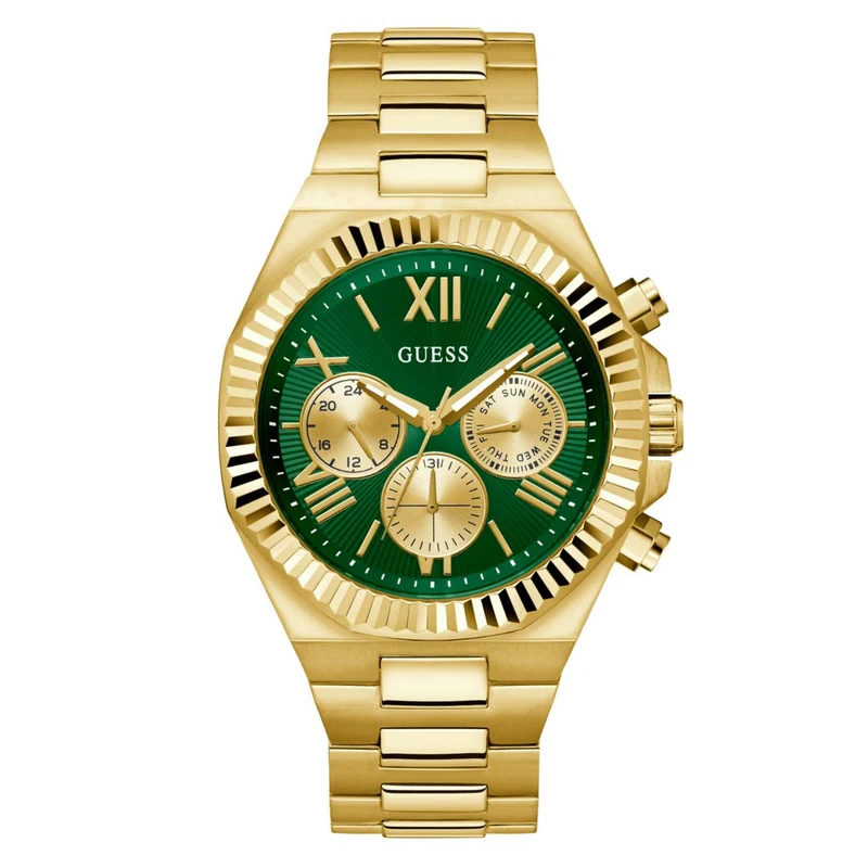 Guess Equity Green Dial Stainless Steel Strap Men's Watch GW0703G2