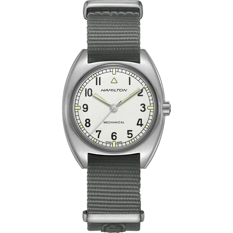 Hamilton Khaki Aviation Pilot Pioneer 36mm Silver Dial NATO Mechanical Watch H76419951