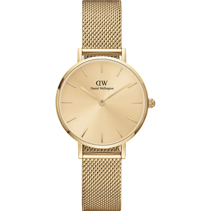 Daniel Wellington Petite 28mm Gold Dial Steel Ladies Quartz Watch DW00100473