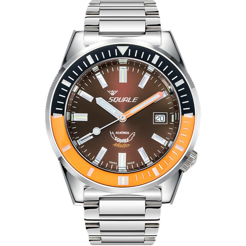 Squale Matic Chocolate Automatic Brown Dial Steel Strap Men's Watch MATICXSD.SQ22L