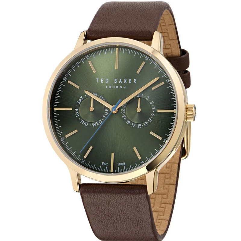 Ted Baker Haarvin Green Dial Leather Strap Men's Watch BKPHAS504