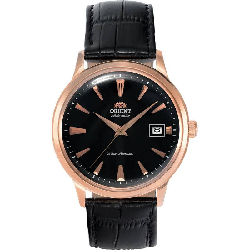 Orient Bambino 40.5mm Black Dial Leather Mens Automatic Watch TAC00001B0